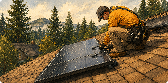 solar roof installation